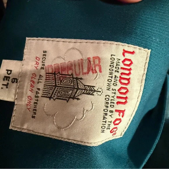 London Fog Blue Trench Coat size 6 Petite - Picture 12 of 12